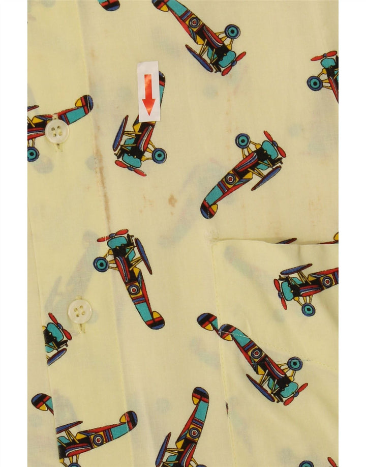 Camisa de manga corta gráfica vintage para hombre XL Amarillo