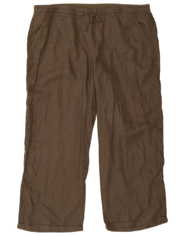 Marks & Spencer Pantalones Casuales Rectos para Mujer UK 20 2XL W40 L28 Caqui