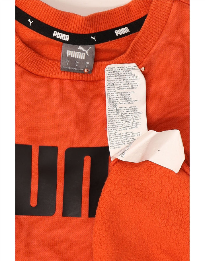 PUMA Sudadera con gráfico extragrande para mujer UK 10 Small Orange Cotton