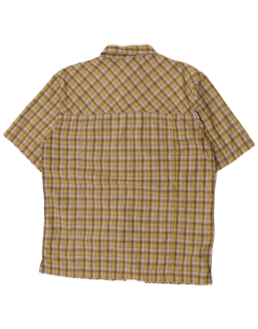 McKinley Camisa de manga corta para hombre Poliéster a cuadros amarillo grande