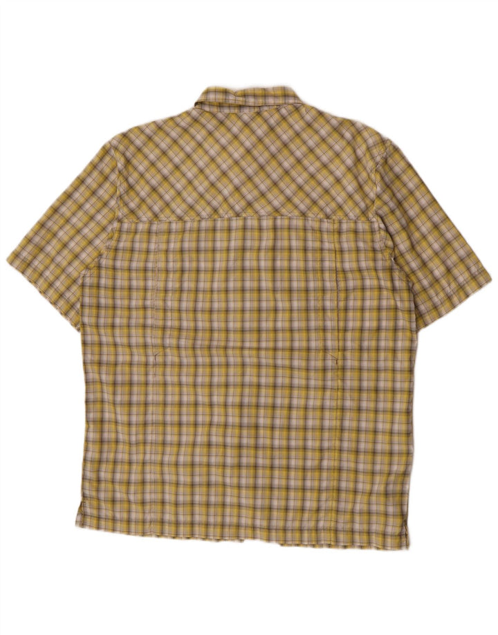McKinley Camisa de manga corta para hombre Poliéster a cuadros amarillo grande