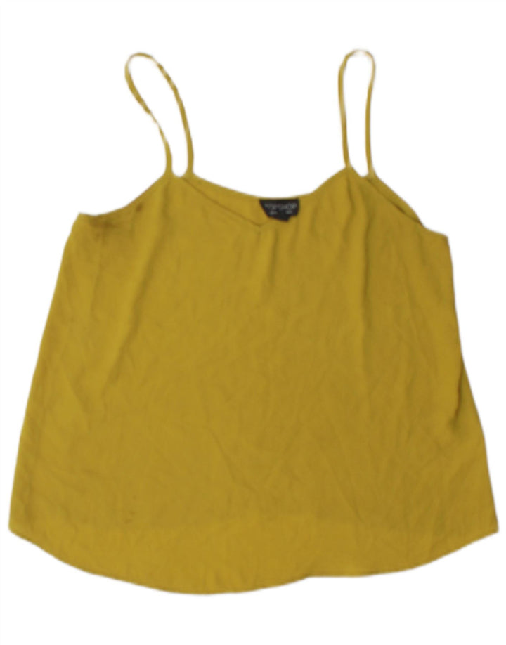 Top de tirantes para mujer Topshop UK 10 Small Poliéster amarillo