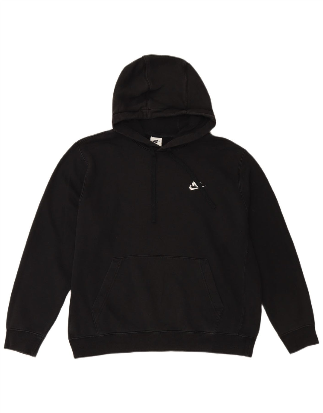 NIKE Sudadera con capucha para hombre, talla grande, algodón negro