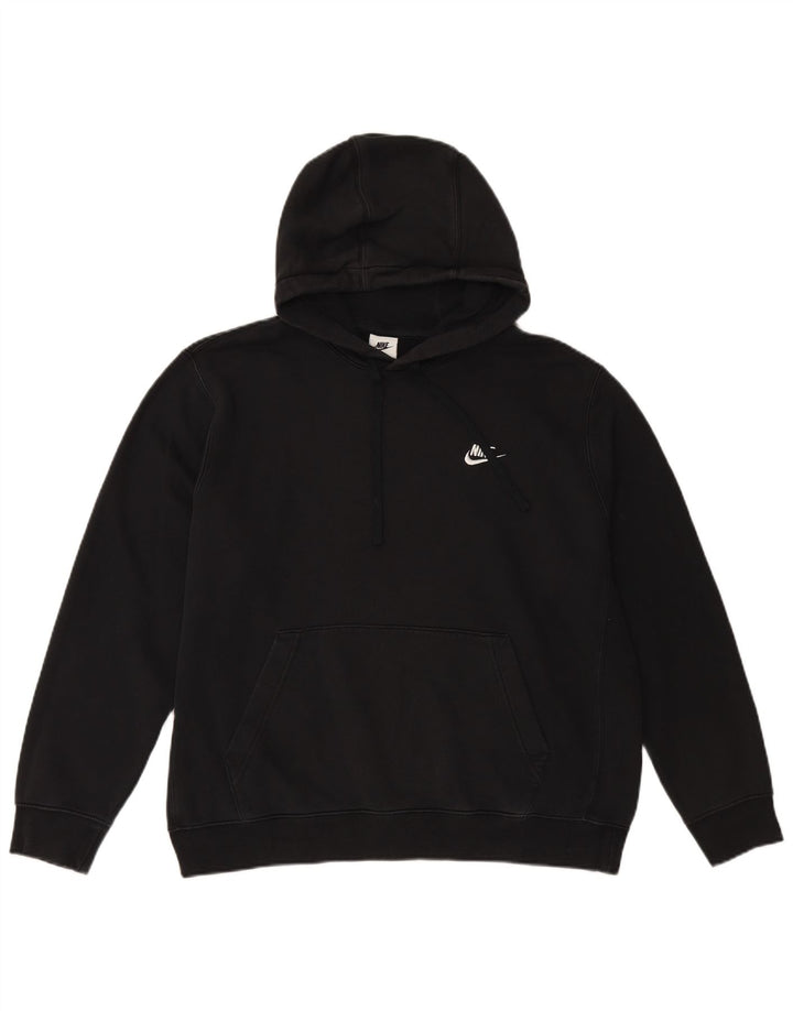 NIKE Sudadera con capucha para hombre, talla grande, algodón negro