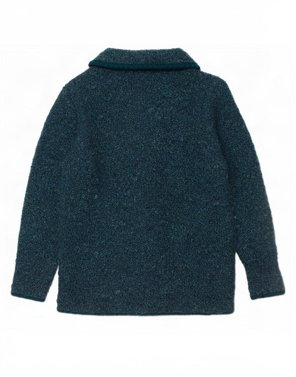 Casamia Suéter Cárdigan para Mujer UK 10 Pequeño Acrílico Moteado Azul