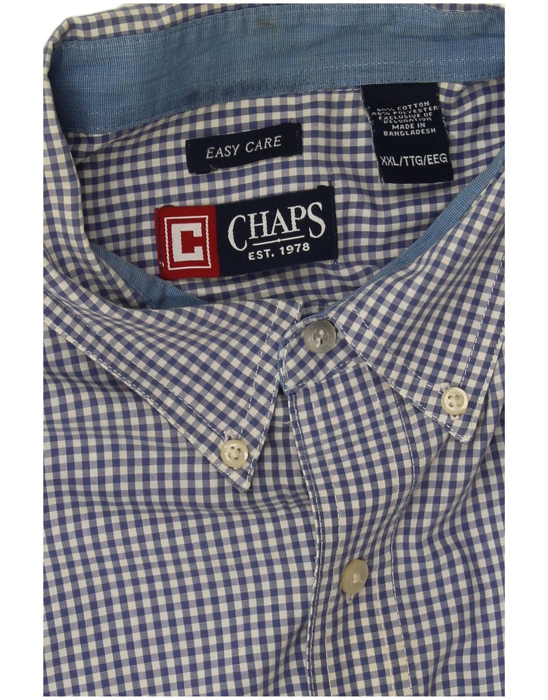 Chaps Camisa para hombre 2XL Algodón a cuadros azul