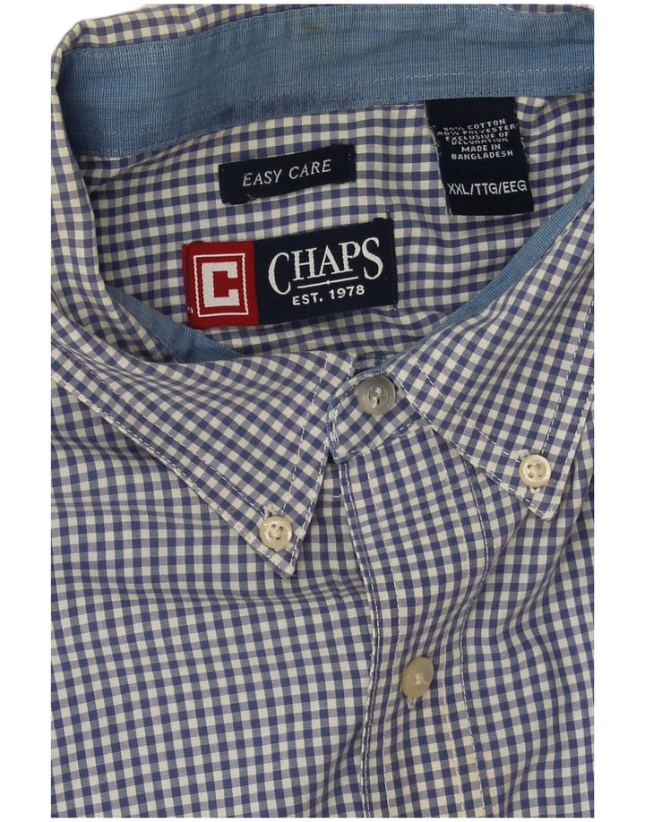 Chaps Camisa para hombre 2XL Algodón a cuadros azul