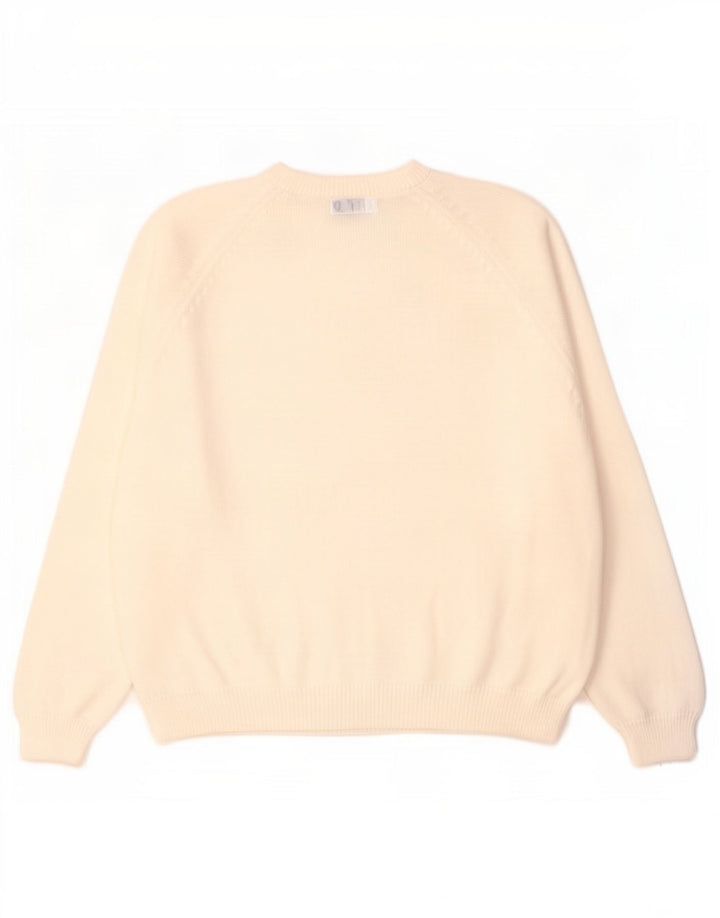 Essentials - Jersey de cuello redondo para hombre, talla 2XL, algodón blanco