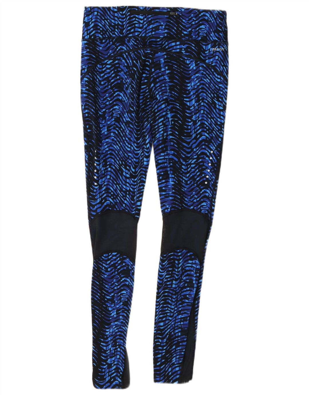 Nike Leggings Dri Fit para mujer con patrón abstracto, talla 40, color azul medio, Chevron