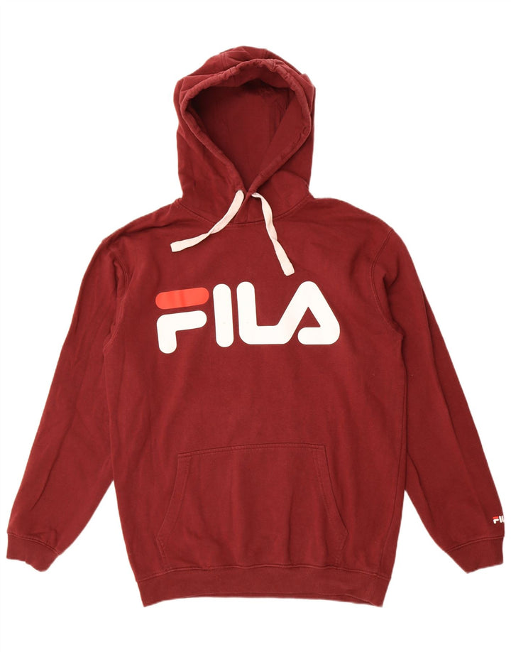 Fila Hombre Graphic Hoodie Jumper Medium Granate Algodón