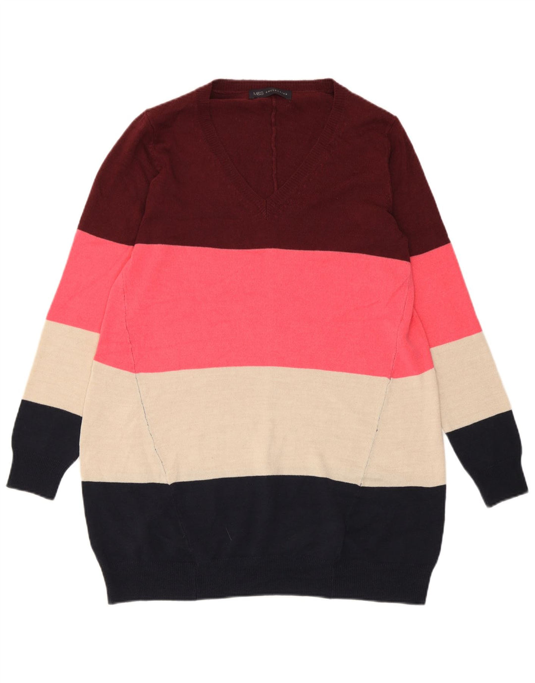 Marks & Spencer Suéter con Cuello en V para Mujer UK 6 XS Multicolor
