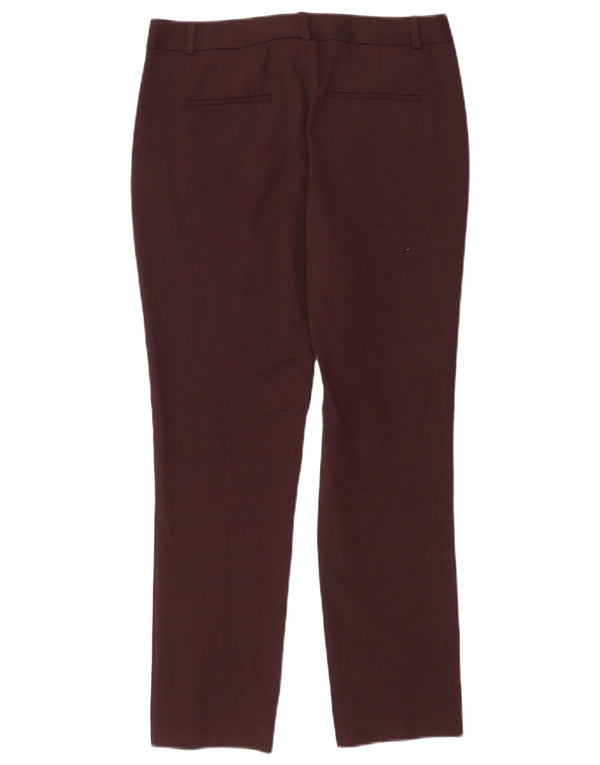 Reiss Pantalones de traje ajustados para mujer UK 10 Small W28 L26 Poliéster burdeos