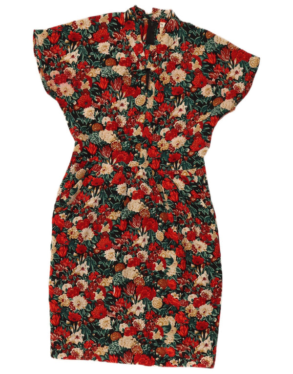 Vestido vintage para mujer IT 46 Seda floral multicolor grande