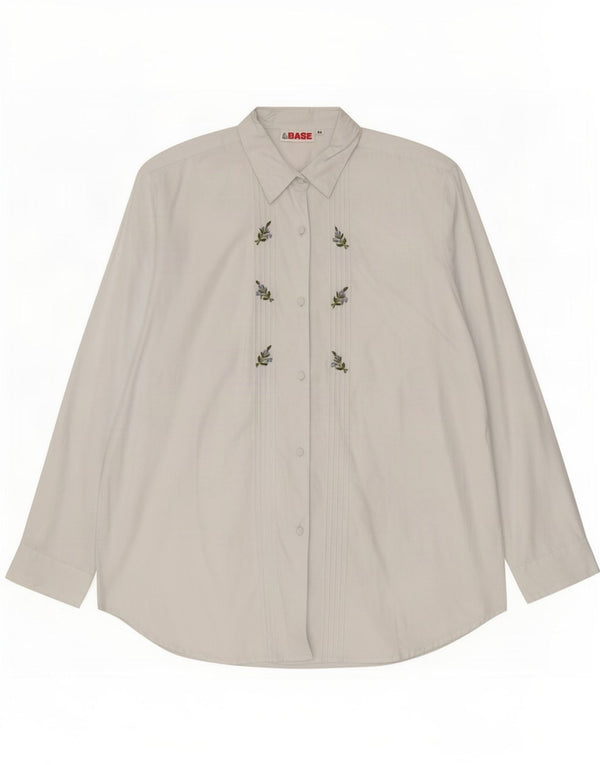 Camisa de esmoquin vintage para mujer IT 50 XL Algodón azul floral