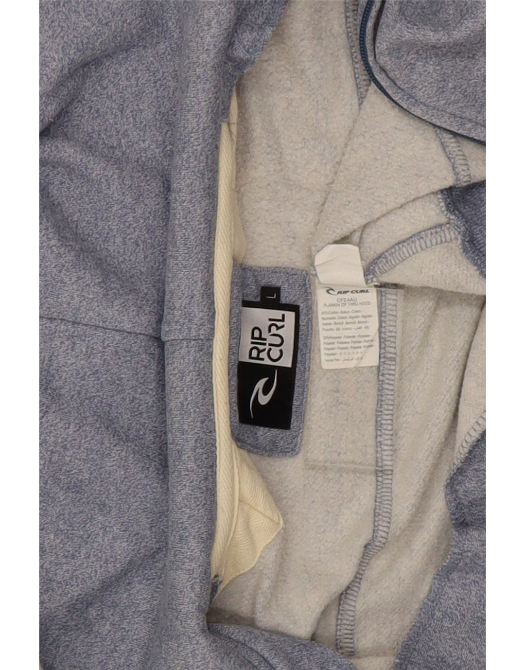Rip Curl - Sudadera con capucha y cremallera para hombre, algodón azul grande