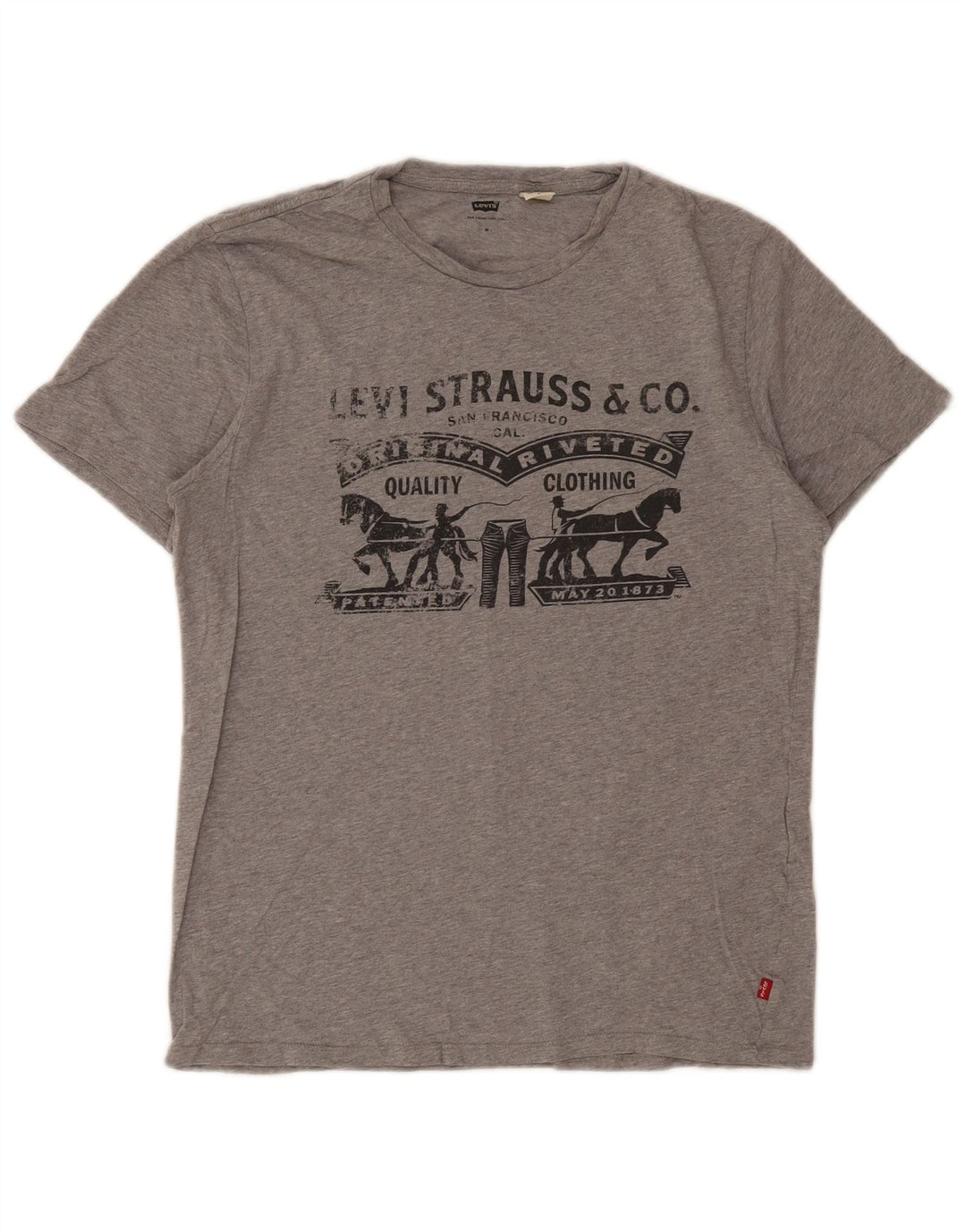 Levi's Camiseta gráfica para hombre Top gris medio moteado