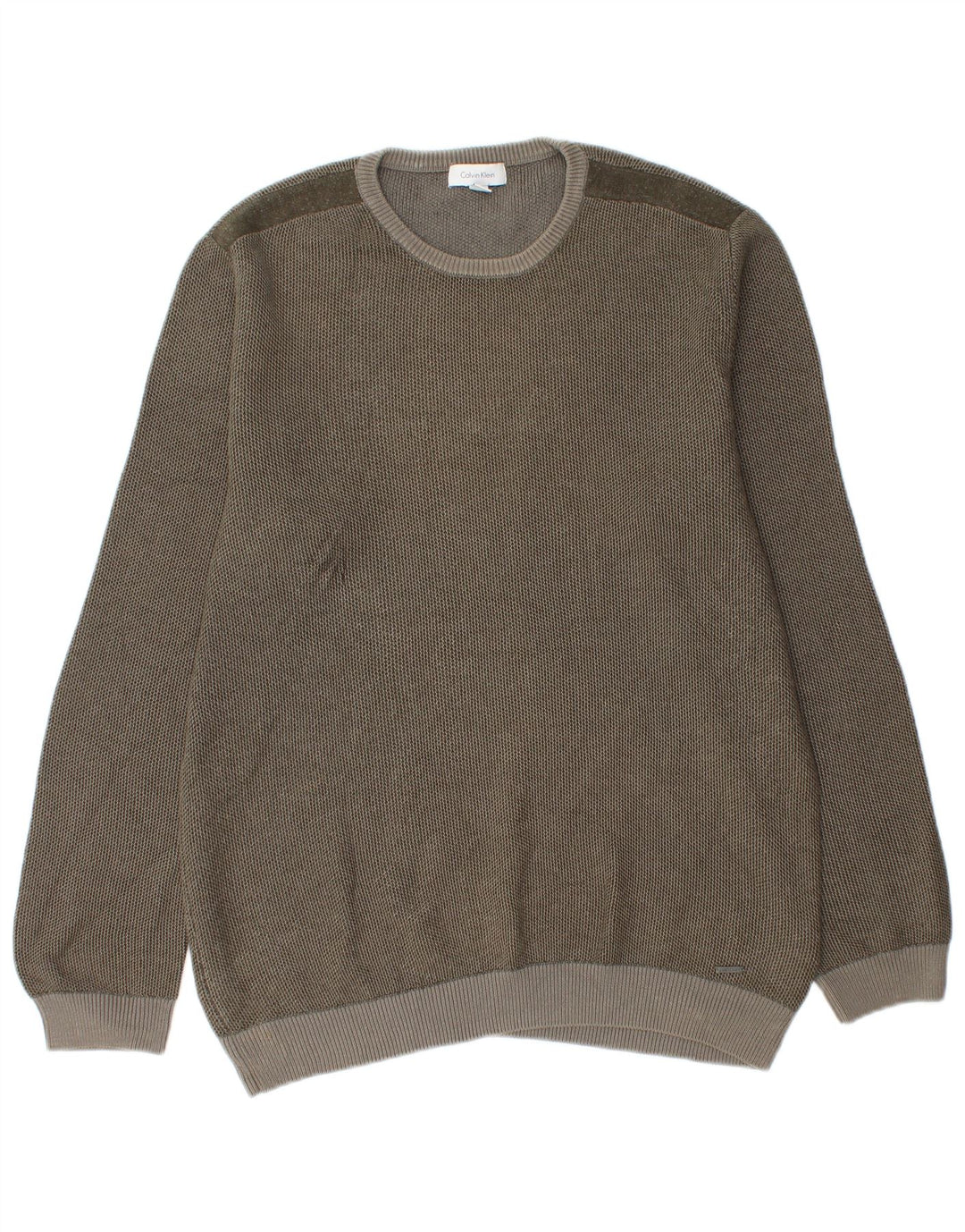 Calvin Klein Jersey con cuello redondo para hombre de algodón gris medio