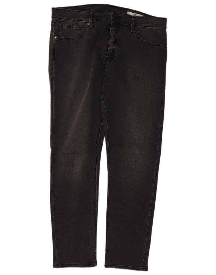 Marks & Spencer Vaqueros ajustados para hombre W36 L31 Algodón gris