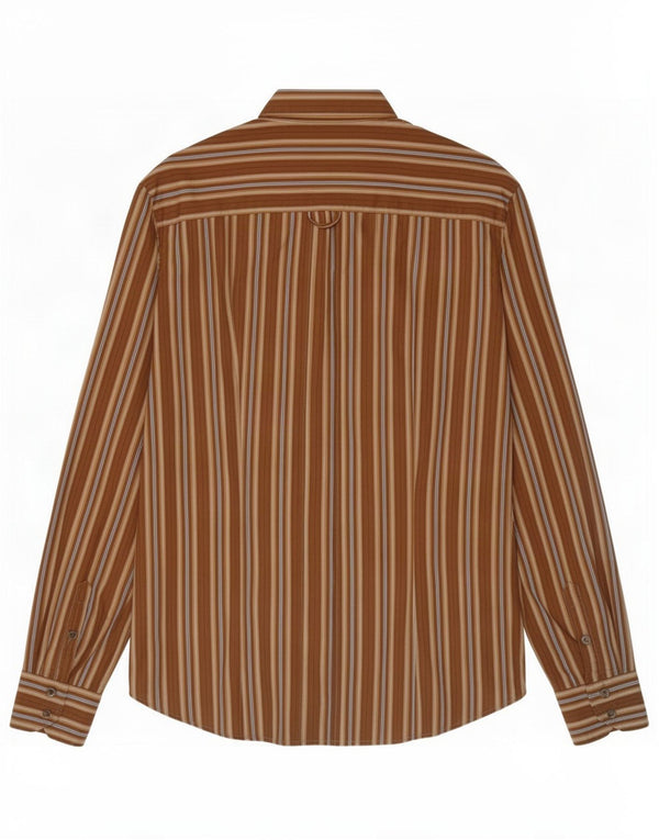 Dolce & Gabbana Camisa para hombre grande de algodón a rayas marrón