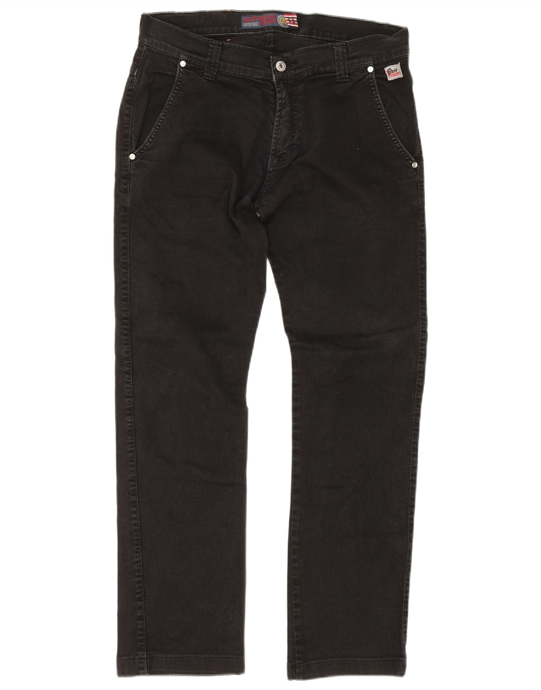 Roy Rogers Vaqueros rectos para hombre W33 L30 Algodón negro
