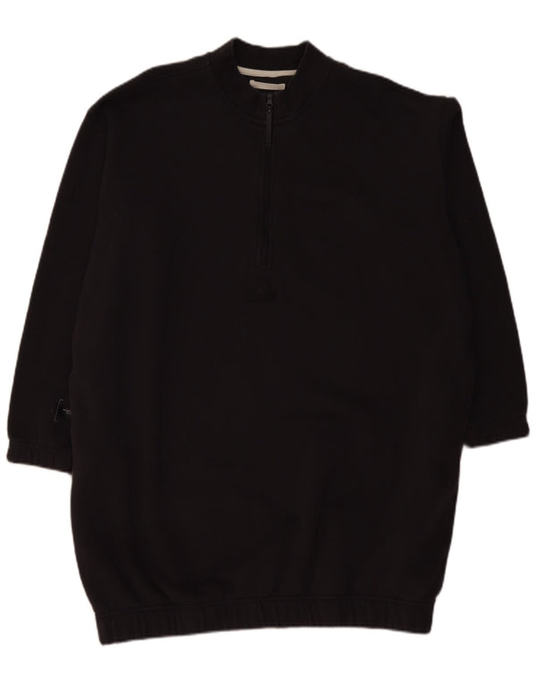 ADIDAS Womens Oversized Zip Neck Sweatshirt Jumper Dress UK 24/26 2XL Grey