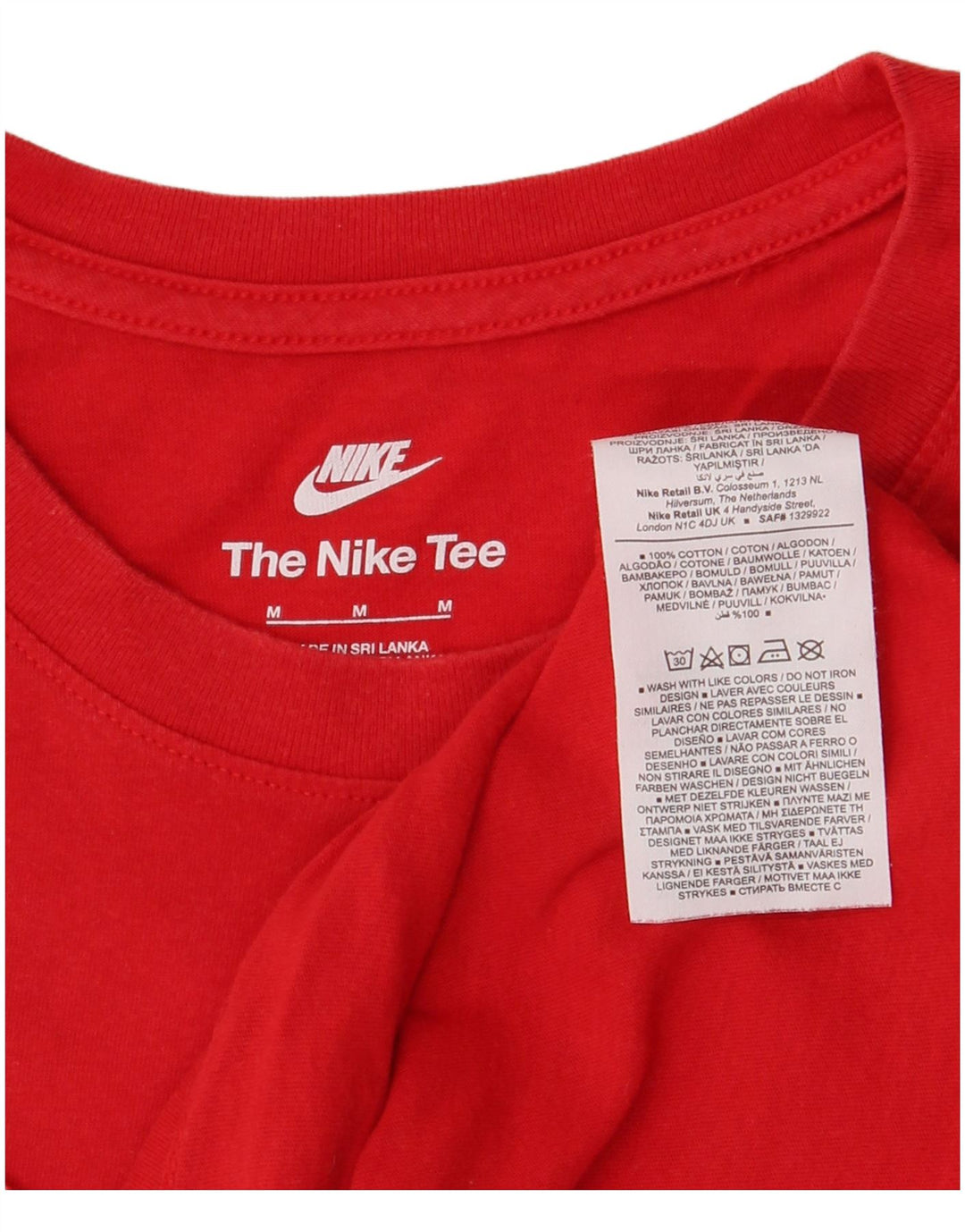 Nike - Camiseta gráfica para hombre, parte superior de algodón rojo mediano