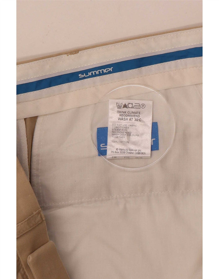 Marks & Spencer Pantalón de traje con pinzas para hombre W36 L29 Beige