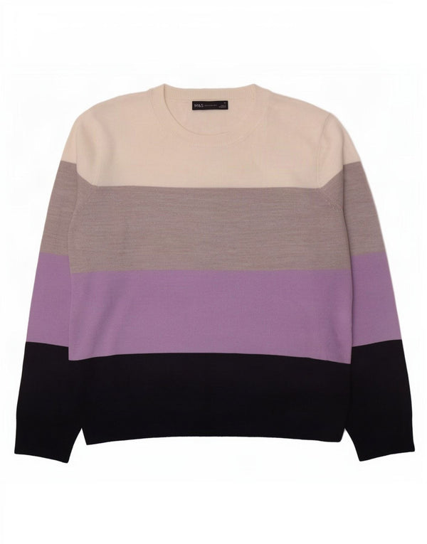 Marks & Spencer Jersey con cuello barco para mujer, talla 40, talla grande, multicolor