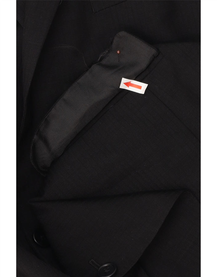 Michael Kors Chaqueta tipo blazer larga con 2 botones para hombre UK 46 3XL Lana negra