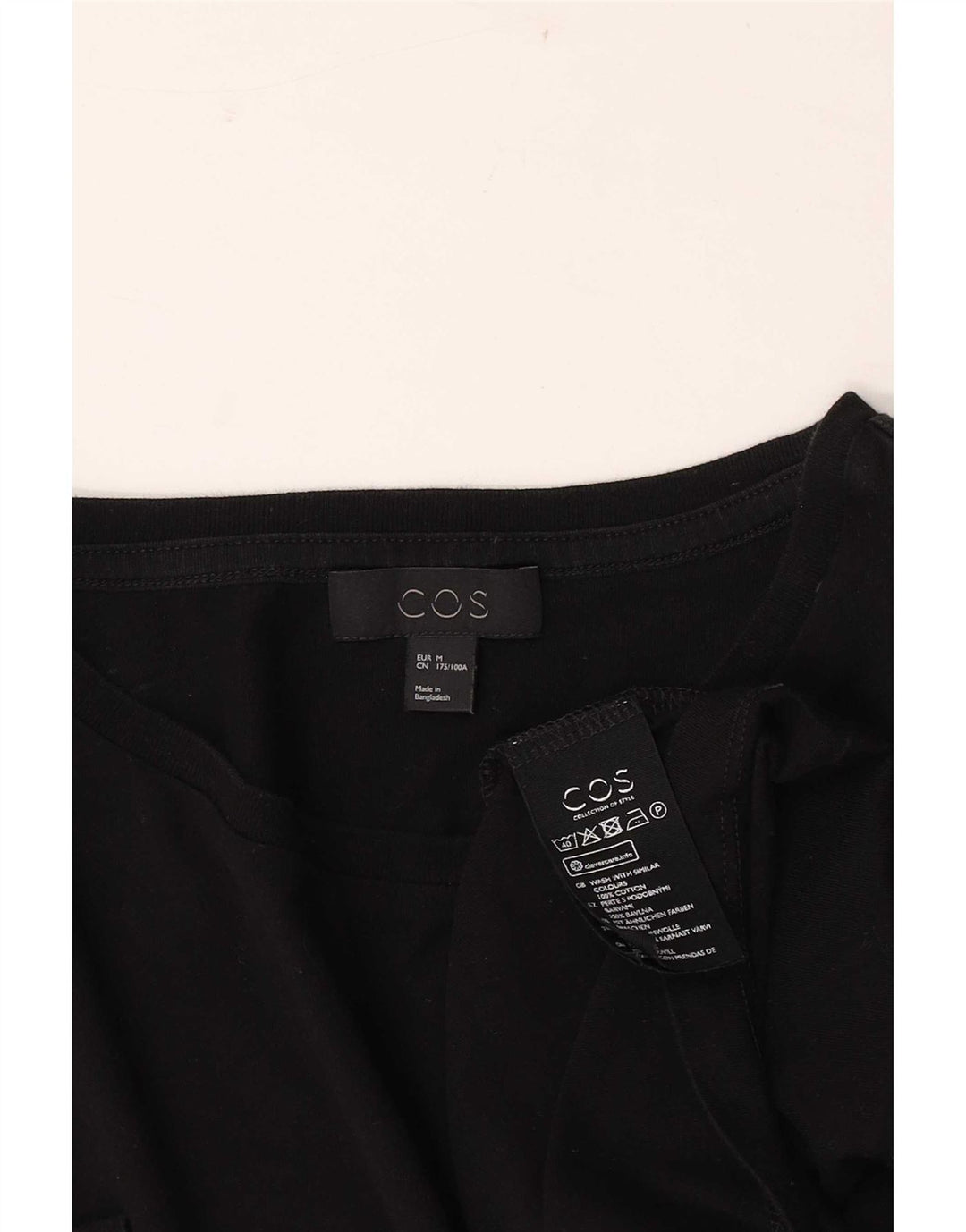 Cos camiseta para hombre Top mediano algodón negro