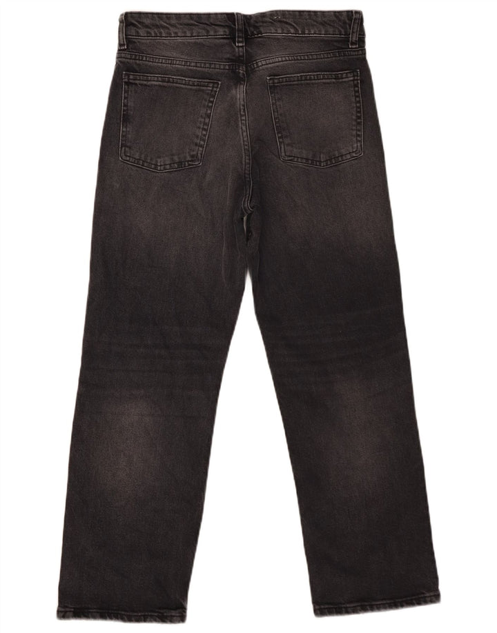 ZARA Vaqueros Cropped Mujer EU 38 Small W28 L25 Algodón Gris