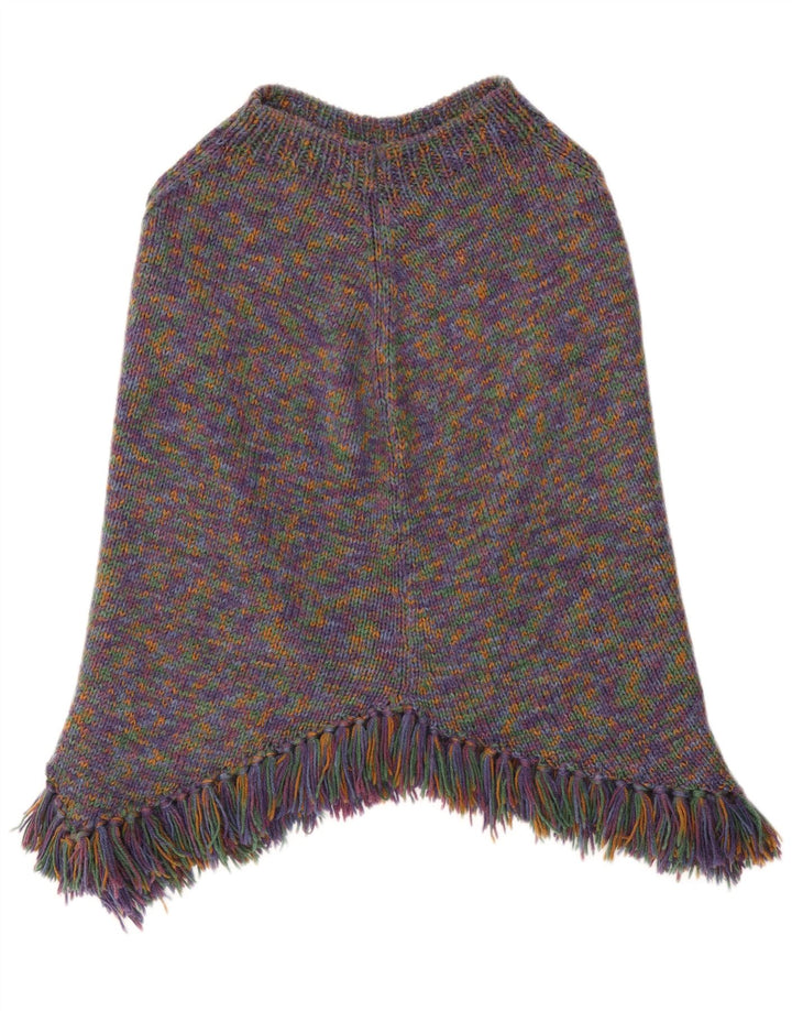Vintage mujer Poncho Jumper Reino Unido 14 grande multicolor moteado