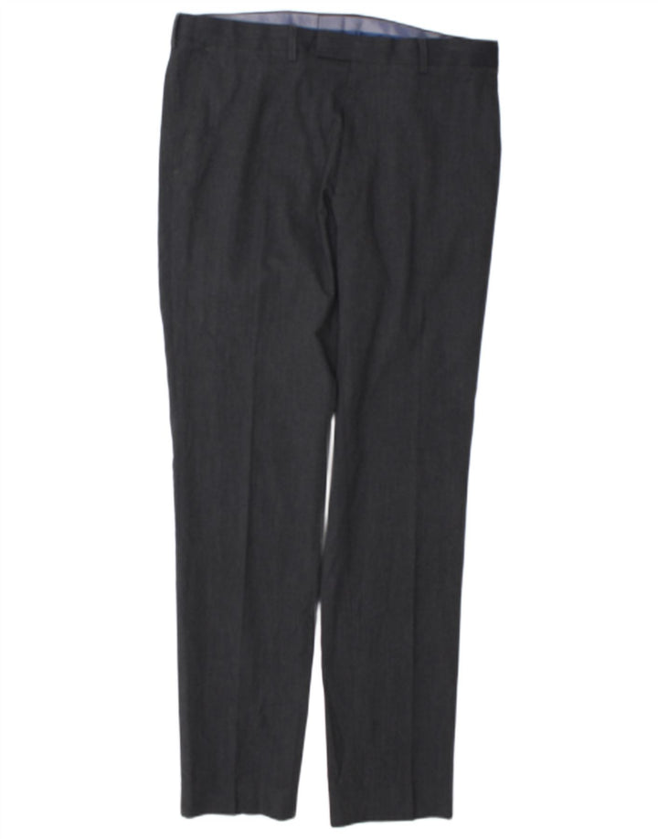 Marks & Spencer Pantalón de traje súper ajustado para hombre W34 L33 Poliéster gris