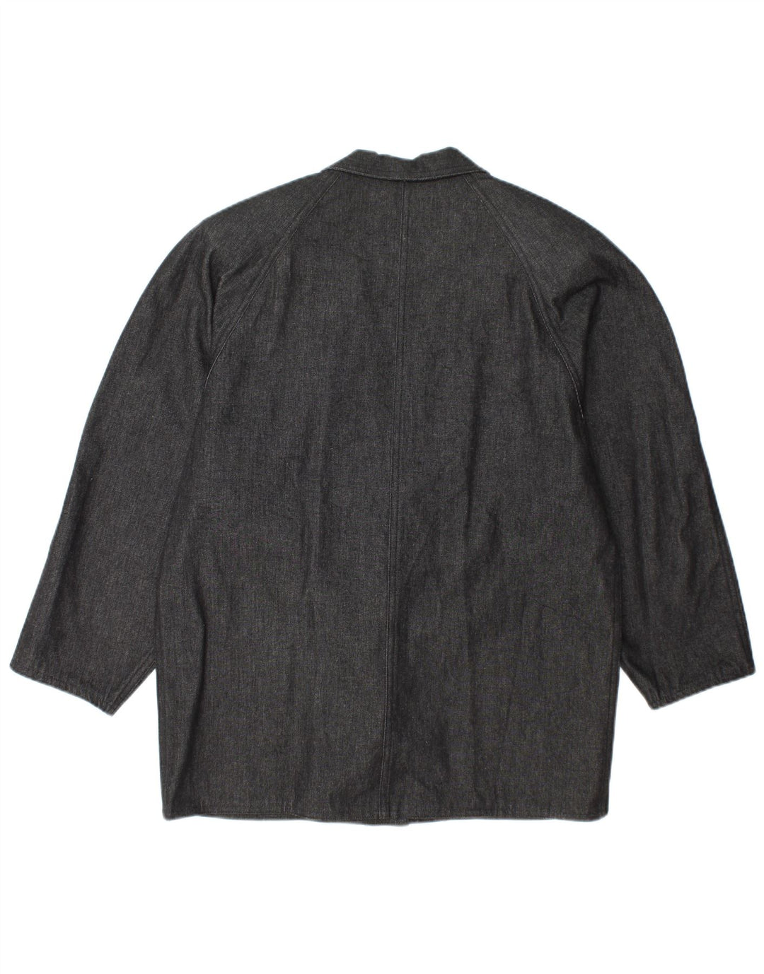 VINTAGE Mujer Denim 1 Botón Blazer Chaqueta Reino Unido 14 Gris Grande