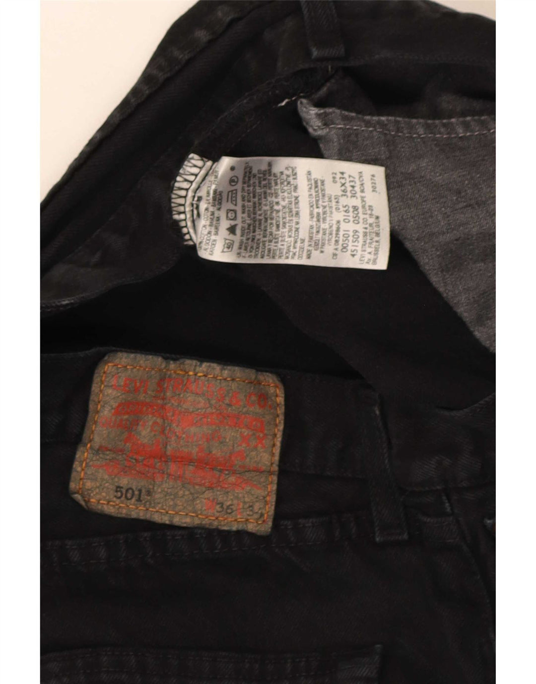 Levi's Vaqueros rectos 501 para hombre W36 L34 Algodón negro