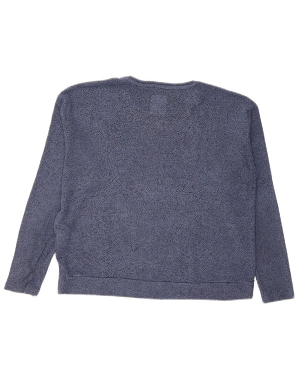 Superdry Mujer Gráfico Sudadera Jumper UK 10 Small Azul Moteado