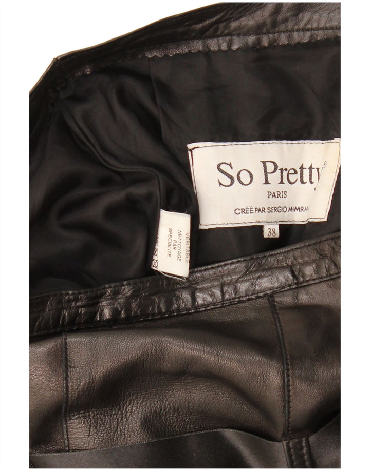 Falda acampanada de cuero vintage para mujer EU 38 Mediana W28 Marrón