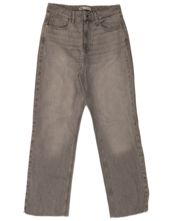 Zara Vaqueros Rectos Mujer EU 38 Small W28 L30 Gris