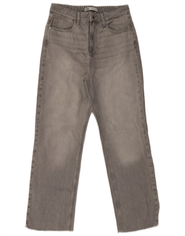 Zara Vaqueros Rectos Mujer EU 38 Small W28 L30 Gris
