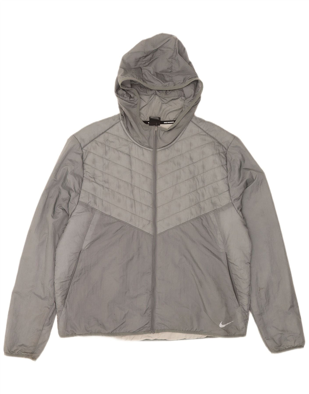 Nike Chaqueta acolchada con capucha para hombre UK 42 XL Nylon gris