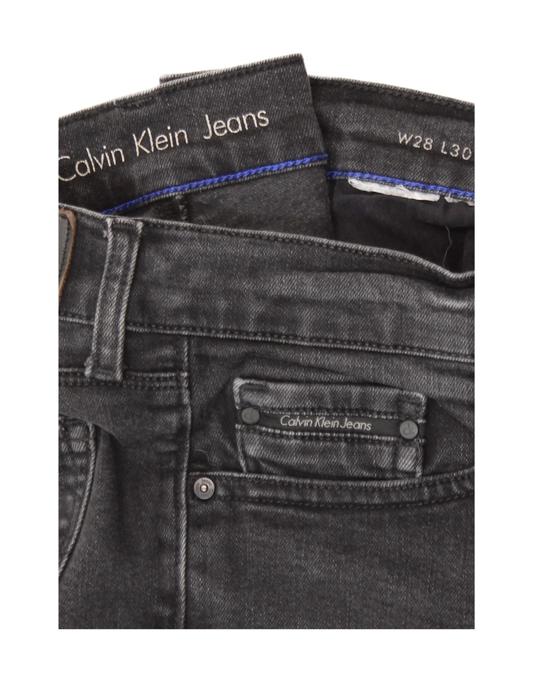 Vaqueros ajustados para mujer Calvin Klein W28 L30 Gris