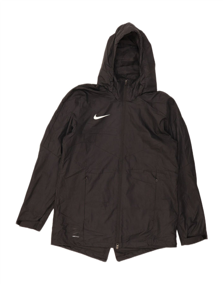 Nike - Chaqueta impermeable con capucha para hombre, talla 40, poliéster negro grande