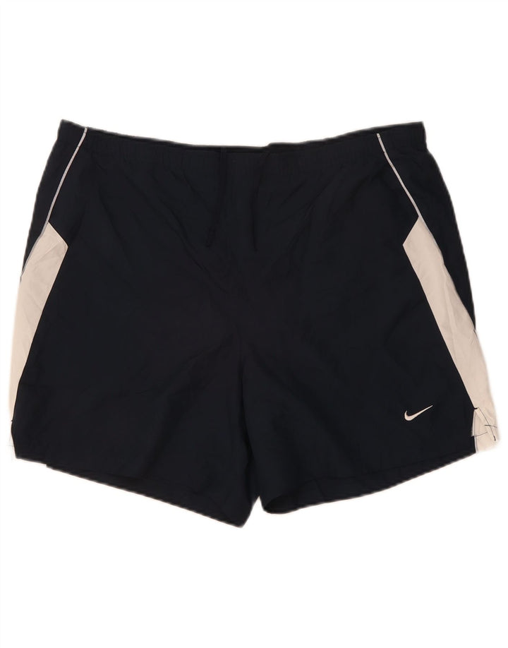 Pantalones cortos deportivos Nike Dri Fit para hombre Poliéster color block azul marino mediano