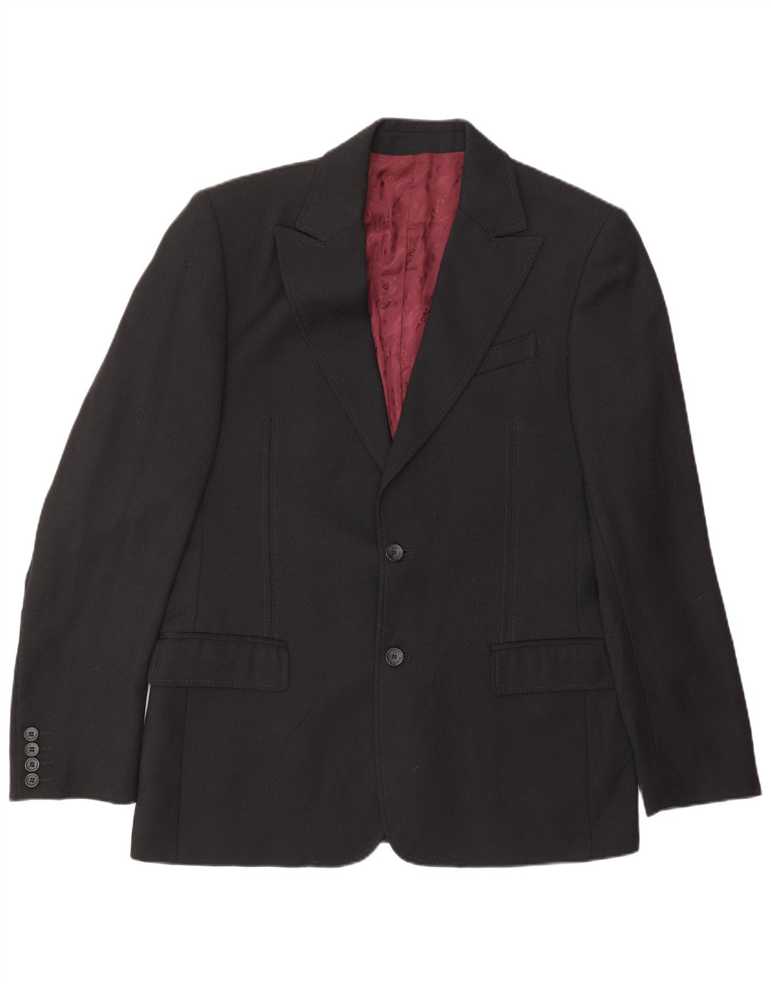 DOLCE & GABBANA Traje de 2 piezas para hombre IT 50 Large W36 L31 Lana virgen negra