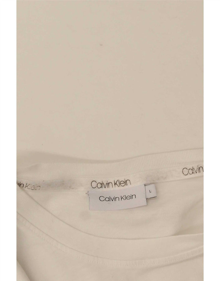 Calvin Klein - Camiseta gráfica para hombre, talla grande, color blanco