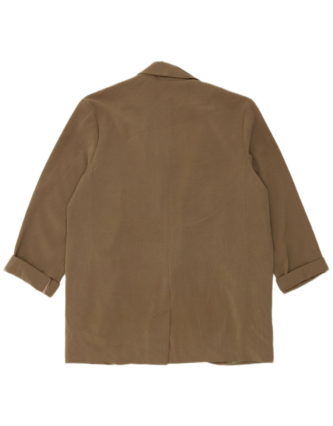 Topshop Chaqueta tipo blazer extragrande con 1 botón para mujer, talla pequeña, color caqui, a rayas