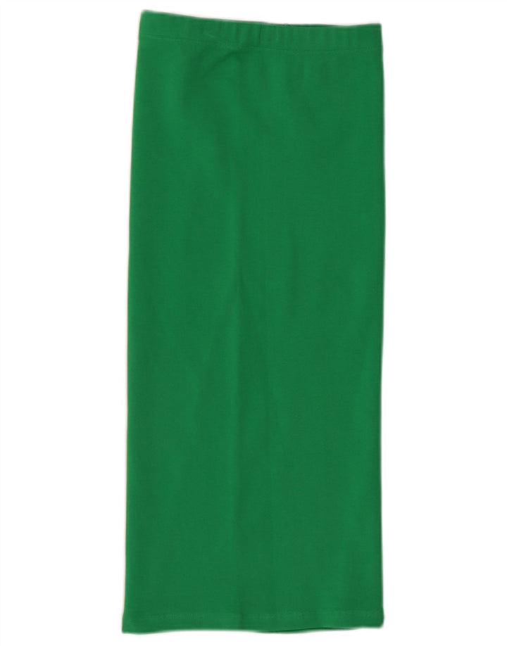 Zara Falda Midi Mediana W28 Verde Algodón