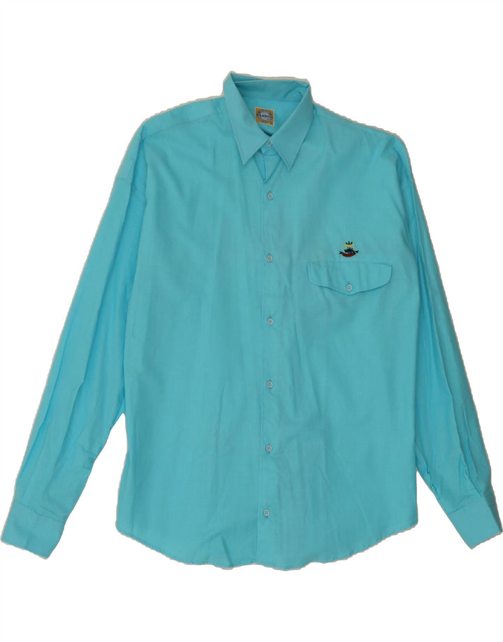 WAMPUM Mens Loose Fit Shirt Small Blue Cotton Vintage Wampum and Second-Hand Wampum from Messina Hembry 