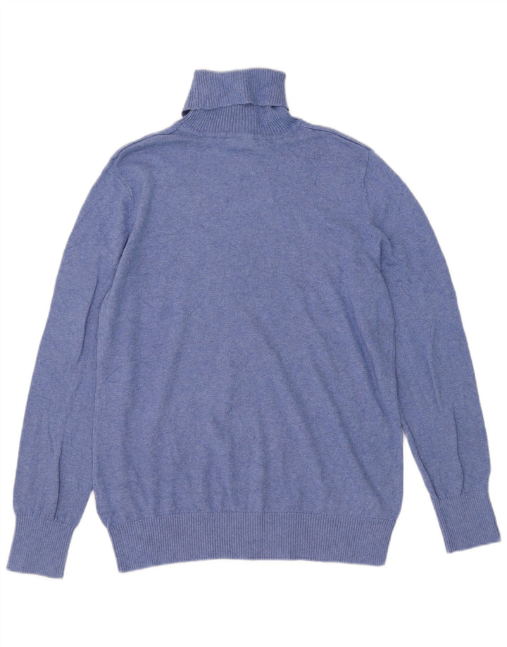 L.L.Bean - Jersey con cuello vuelto para hombre, talla grande, algodón azul