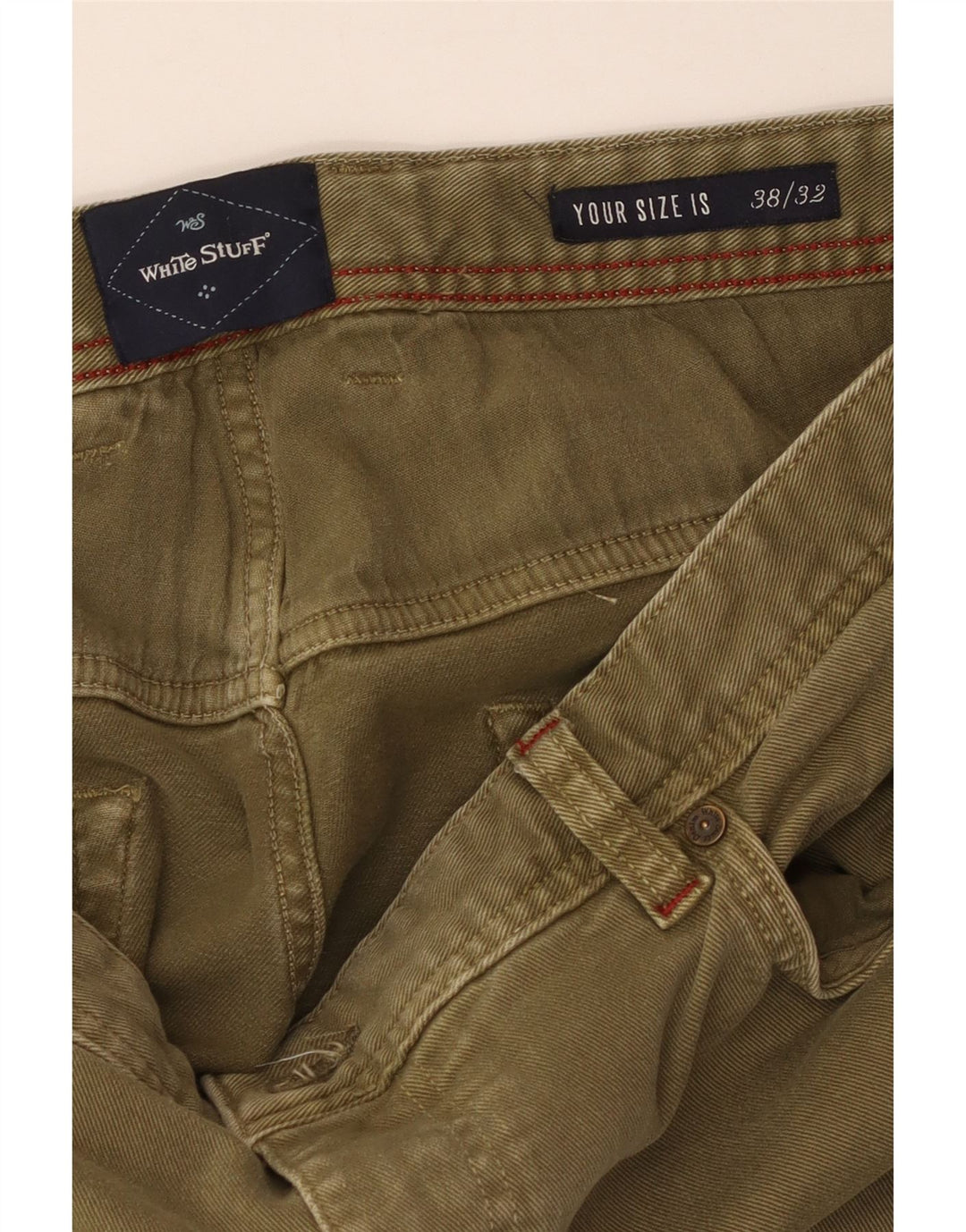 WHITE STUFF Vaqueros rectos para hombre W38 L32 Algodón caqui